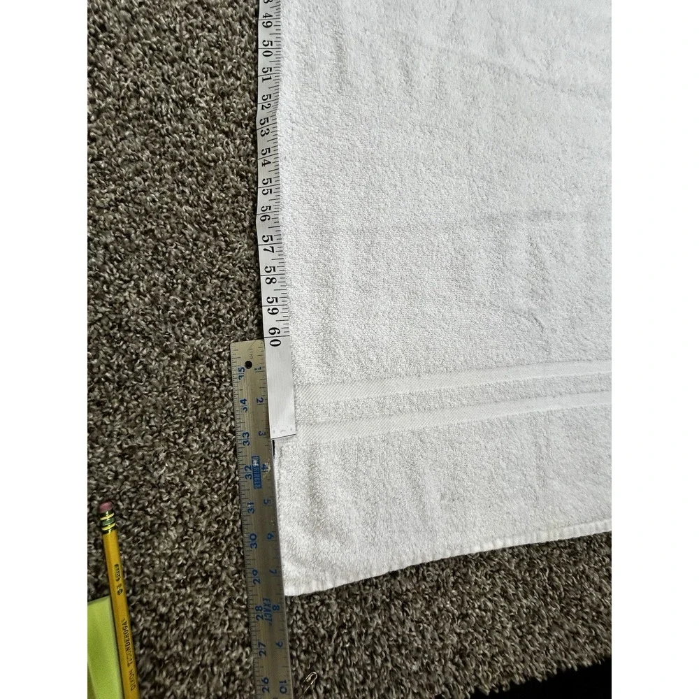 VINTAGE RALPH LAUREN RL POLO CLUB BLUE WHITE (1) LARGE BEACH TOWEL 34 X 68